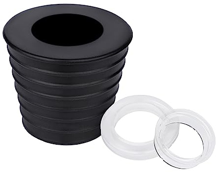 SAVITA Patio Table Umbrella Silicone Black Ring with Transparent hole Plug Cone for Parasol Poles 1.5inch or Smaller