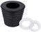 SAVITA Patio Table Umbrella Hole Ring, Silicone Black Table Umbrella Hole Plug Cone with Transparent Umbrella Hole Ring Fits Parasol Poles 1.5inch in Diameter or Smaller (B35022)