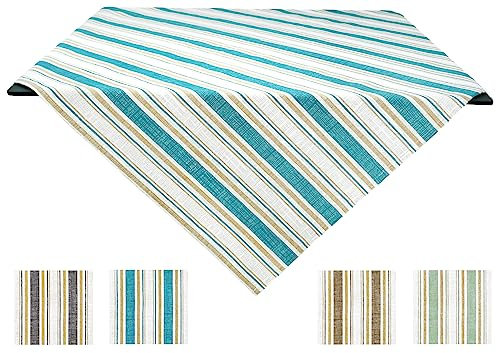 Lashuma Tischdecke blau, hochwertige eckige Tischwäsche 80x80 cm, Baumwolldecke für den Tisch
