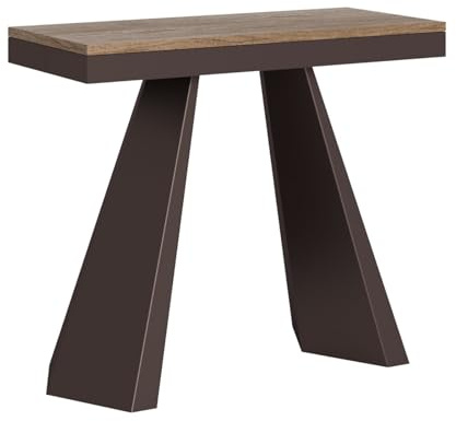 Decor Space Table console Bergame extensible en bois pour salle à manger (Chêne)