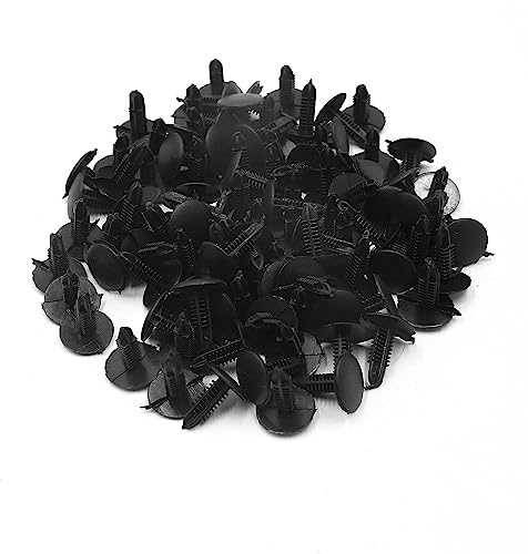 Lot de 100 rivets universels en plastique de 5 x 4 mm de diamètre pour pare-chocs de voiture Noir