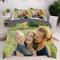 GLIKW Personalisierte Bettwäsche Set mit eigenem Foto Name, Mikrofaser Bettbezug + 2 Kissenbezug Selbst Gestalten Bedrucken Lassen Bettwäsche für Familie Weihnachten Geschenk (Personalisierte Futter)