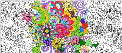 EGuangwiua Jumbo-Mandala-Poster, riesige Blume, Bastelarbeiten, Maltischdecke, Wanddekoration, Schulgruppenaktivitäten für Kinder, Geburtstag, Frühling, Sommer, Partyzubehör