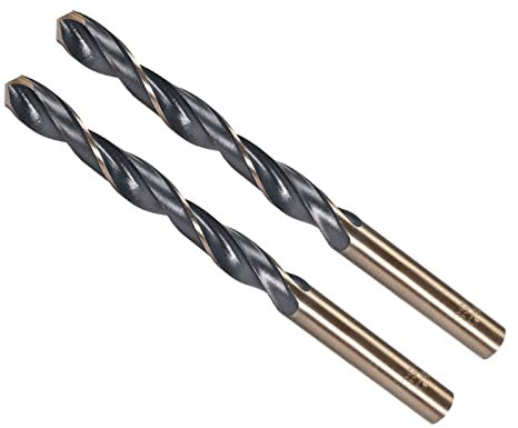 CoCud Torsion Foret Mèches, 8,5 mm Coupe Bord, Titane & Nitrure Revêtement Haute Vitesse Acier 4341 Rond Tige - (Applications: pour Inox Acier Perçage Machine), 2-Pièces