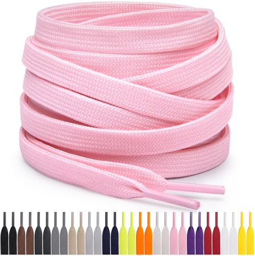 Miscly Flache Schnürsenkel, in verschiedenen Längen und Farben erhältlich (183 cm, Rosa)