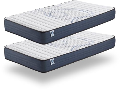Naturalex - Pack x2 Matratze 90x200 cm Perfectsleep Kaltschaummatratze Härtegrad H4 - Öko-Tex Zertifiziert - Latex Blue 7 Zonen Matratze Höhe 30 cm - Made in EU