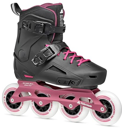 Rollerblade Lightning 90 W, Inline-Skates für Damen, Urban Inliner, Schwarz/Sangria