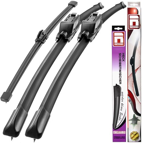 RECAMBO Scheibenwischer vorne und hinten passend für Skoda Octavia II | Typ 1Z3 / 1Z5 | BJ 2004-2013 - Wischer Komplett Set