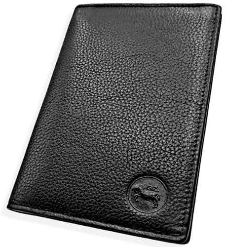 Chef Winner Porte Papier Voiture en Cuir - Organiseur- étui Carte Grise, permis, Carte d'identité, Cartes, très Complet, Cuir Souple pour Homme ou Femme (Noir 1)