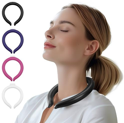 Magic Gel Halsring-Kühler – Tragbarer Kühlring für den Nacken – Wiederverwendbares Kühlgel-Wrap für den Außenbereich – 2er-Pack, Schwarz & Weiß
