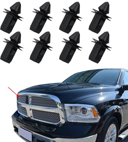 deemars 8pc Stampatrici a Griglia, Gancio di Fissaggio, 68213168AA Dispositivo Radiatore a Griglia Attivo, Accessori per Automobili Griglie Compatibili con Ram 2013-2020 1500 2500 3500 4500 5500