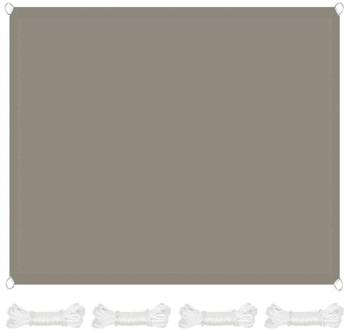 Sonnensegel Rechteckig 2.5 x 7 m Terrasse Camping Sichtschutzzaun Sichtschutz Uv-Beständig Wetterfest im Viele Größe Und Farben mit Kordel, Taupe