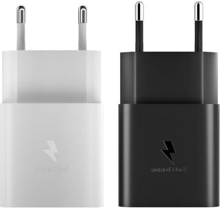 15W USB Typ-C Ladegerät (1 Weiß + 1 Schwarz) - 2A/5V 1.67A/9V Stecker Netzteil Adapter - Kompatibel Mit iPhone, Samsung, Xiaomi, Huawei