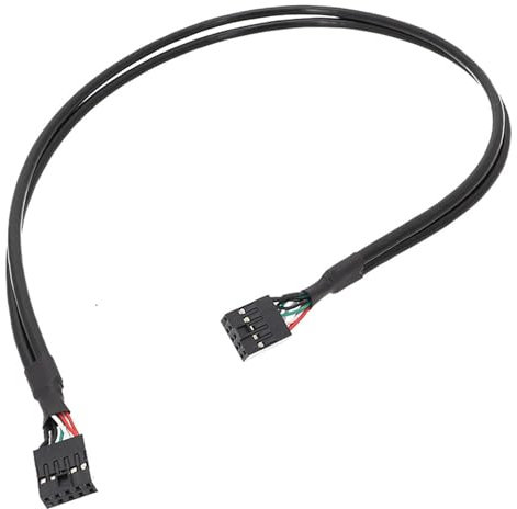 XIAHIOPT Câble blindé USB 9 broches vers 9 broches femelle - Haute transmission - Ligne double brin pour carte mère - Câble USB 2.0 9 broches femelle