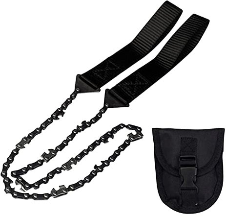 POVVFRTY Hand Rope Saw, Portable Survival Chain Saw, 40.6 Inch Long High Reach Tree Limb Hand Chain Saw Pocket Chainsaw with Bag for Outdoor Camping Survival /9451