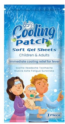 Vriusi Kühlpads für warmes Wetter, Kühlpads für - 5 Blatt beruhigende Kühlpads gegen Fieber für - Linderung von Kopfschmerzen, Sommer, Reduzierer