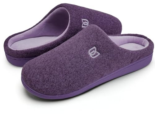 WateLves Pantofole Uomo Unisex Donna Antiscivolo Scarpe Inverno Peluche Morbido Ciabatte in Memory Foam (Viola, 40/41 EU)