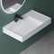 Mai & Mai Vasque de Salle de Bains Lavabo à Poser ou Suspendu Blanc Mat en Résine 80x46cm Col630