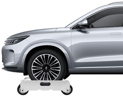 Chariot de pneu portable pour voiture Dolly Heavy Duty Wheel Dolly - Capacité de charge : 4500 lbs - Avec poignée et roulettes - Pour le mouvement des voitures, camions, tondeuses à gazon