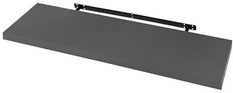 WOLTU Wandboard Wandregal CD DVD Regal Bücherregal Schweberegal Holz Board 100x22.9x3.8cm dunkel grau für Büro, Wohnzimmer, Schlafzimmer, Küche RG9317dgr