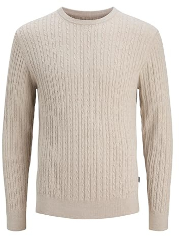 JACK & JONES Herren Jjeemil Knit Cable Crew Neck Noos Jjeemil Knit Cable Crew Neck Noos (1er Pack)