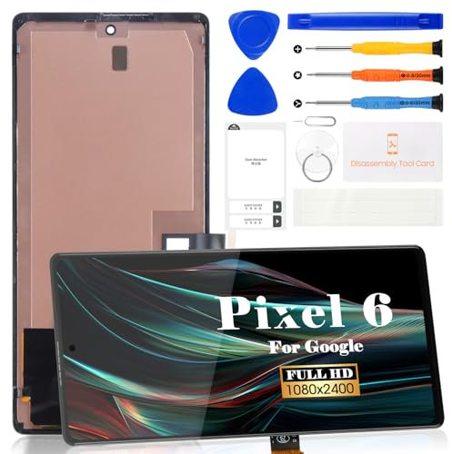 OLED pour Google Pixel 6 Écran de remplacement pour Google Pixel 6 LCD Digitizer pour Google Pixel 6 Écran tactile Kit de réparation avec cadre GB7N6 G9S9B16 (avec fonction d'empreintes digitales)
