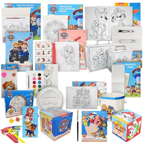 Mega Paw Patrol Bastelset Kinder 3 Jahre - Paw Patrol Basteln - Bastelsets - Bastelkoffer - Bastelsachen - Bastelmaterial - Bastelbox Mädchen oder Junge - Mit Aufbewahrungstasche!
