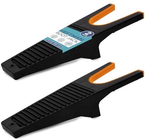HEFTMAN Boot Jack - 2 Pack, Heavy Duty Welly Boot Remover | Sturdy Plastic Boot Puller for Easy Removal of all Types/Sizes of Boots with Anti-Slip Rubber Grip, Shoe Scraper Removes Mud