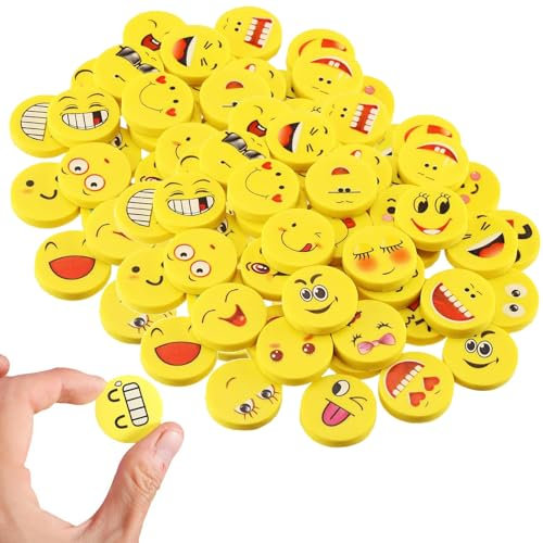 Lachgesicht Radiergummi, 80 Stück Kinder Smiley Radiergummi, Radiergummi Set Für Kinder, Emoji Kinder Radiergummi, Mini Radiergummis, Geeignet Als Geschenk Für Kinder, Geeignet Für Bleistifte