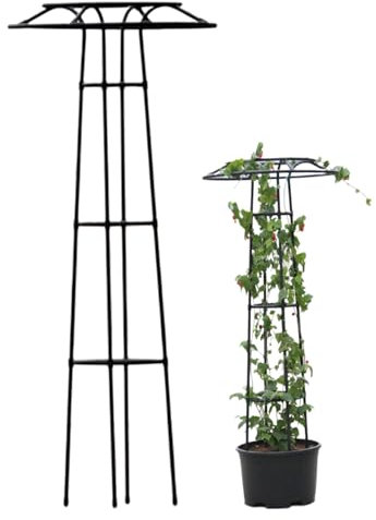 Porgeel 57in Garden Trellis For Climbing Plants Umbrella Shaped Ventilated Plant Trellis Plastic Wrapping UV Protection Metal Trellis