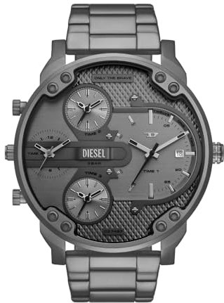 Diesel Herren Analog Quarz Uhr mit Edelstahl Armband DZ7487