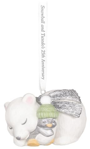 Hallmark Keepsake Christmas Ornament 2025, 25th Anniversary Snowball and Tuxedo, Porcelain, Gifts for Animal Lovers