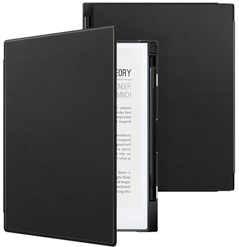 TiMOVO Hülle Kompatibel mit Remarkable 2 Tablet, Schlanke Leichte Ständer Hülle mit Harter Rückseite & Stifthalter Kompatibel für Remarkable 2 Paper Tablet 10,3 2020, Schwarz