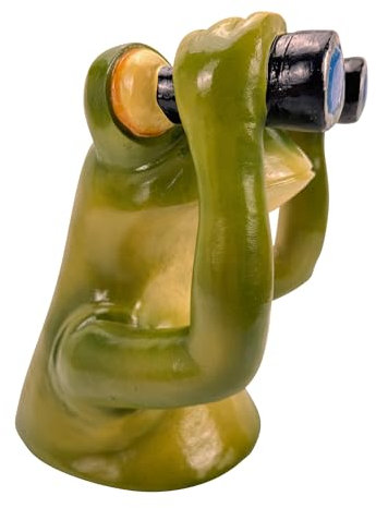 Online Fuchs Gartenfigur Frosch mit Fernglas, Spanner, Aufpasser für Ihren Garten, Balkon oder Terrasse - Wetterfest, für den Außenbereich geeignet