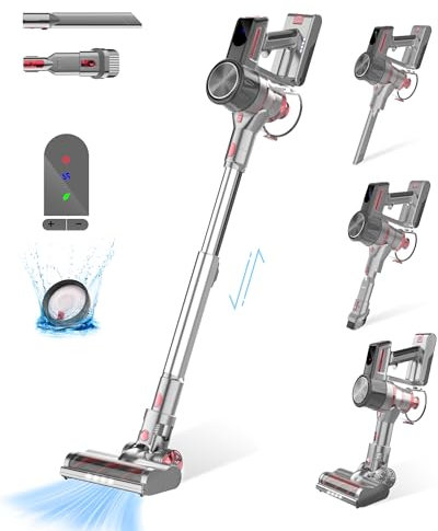 Ultralent Aspirateur Balai sans Fil, 2200mAh Aspirateur sans Fil, 26000pa Aspirateur sans-Fil, Autonomie Jusqu'à 45 Minutes, Aspirateur Balai pour Poils d'animaux, Tapis Et Sols Durs
