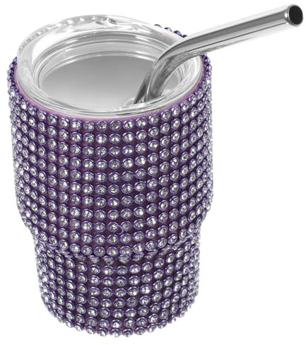 JEWEDECO 3oz Mini Tumbler Diamantbecher Mit Trinkhalm Tragbarer Glitzerbecher Für Cocktails Bier Und Wein Für Und Outdoor-aktivitäten
