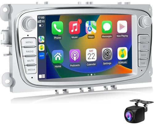 Android 14 Autoradio für F-ord Focus mk2 Mondeo Cmax Galaxy Smax Kuga mit Navi, 7 Zoll Bildschirm Touch Display Auto Radio mit Bluetooth RDS FM Navigation GPS WiFi USB USB WiFi FM Rückfah(Size:M150CP)