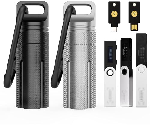 Tragetasche aus Aluminiumlegierung, kompatibel mit Ledger Nano X/S Plus YubiKey USB 5 5C NFC Nano, wasserdicht und stoßfest, USB-Laufwerk-Aufbewahrung, sichere Hülle für Cryptocurrency Cold Wallet