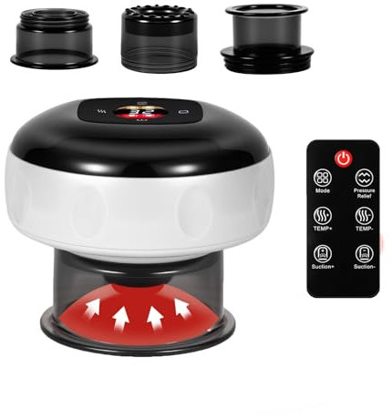 Ventouse Électrique Infrarouge, Appareil de Massage Électrique Intelligent avec 12 Niveaux d'Aspiration et Télécommande, Appareil de Massage électrique pour Guasha pour la Relaxation Musculaire