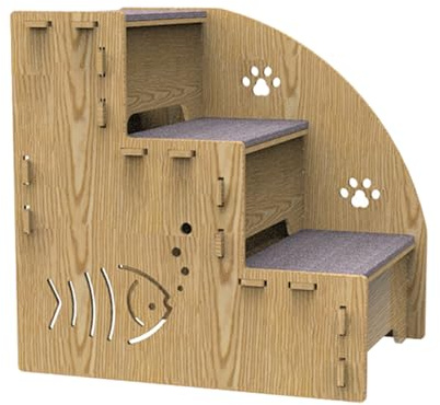 Kletterstufen für Hundesofa, Stufen für kleine Hunde – Treppe aus Holz mit 3 Hunden, hohe Haustiertreppen, Rampen