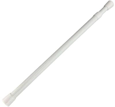 SENRISE Gardinenstange, ausziehbar, ohne Bohren, 50 - 90 cm, Weiß | Verstellbare Kleiderschrank-Spannstange für Küchenschrank, Badezimmer, Fenster (50 cm - 90 cm)