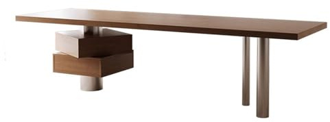 ZENGXJYCQINGJIANG Gaming Desk Modern Office Executive Desk with Drawers, Spacious Ash Wood Writing PC Workstation with Charging Outlets(L)