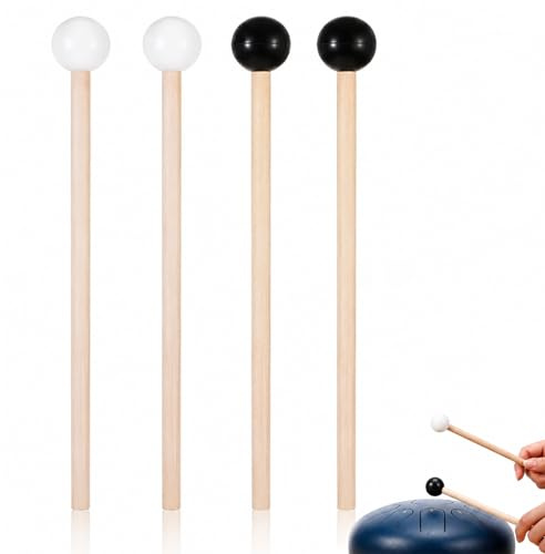 2 Paar 15,5 cm Xylophon Schlägel für Glockenspiel, Gummi Xylophon Trommelstöcke, Marimba, Meditation Verwendet Werden