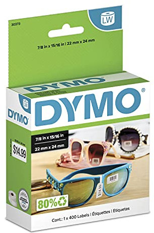 DYMO Authentische LW Preisschild-Etiketten, DYMO Etiketten für LabelWriter Drucker, Weiß, 15/16 x 7/8, 1 Rolle mit 408