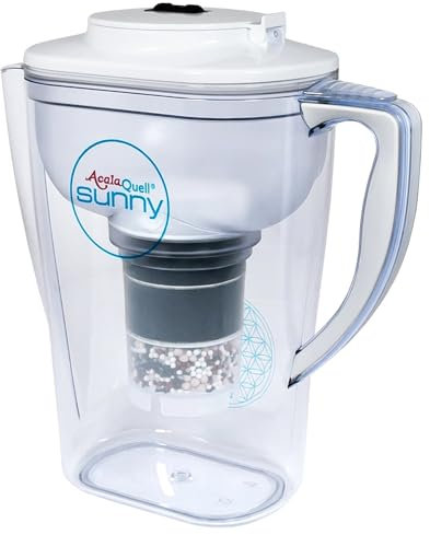 Wasserfilter AcalaQuell Sunny | Weiss | Aktivkohle Wasserfilter | Höchste Filterleistung - mehrschichtig | BPA u. BPB frei | ReNaWa® - Technology | Kreiert köstlich schmeckendes, wohltuendes Wasser