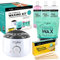 Mylee Professional Kit complet d'épilation à la cire + chauffe-cire, perles de cire dure 500 g, spatules applicatrices, gel avant et après soin, nettoyant pour équipement (charbon de bois et thé vert)