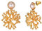 FOCALOOK Koralle Form Ohrringe Elegante synthetischen Perlen Damen Gold überzogen Statement Ohrstecker tolles Accessoire Ohrschmuck für Abschlussball Frauen Mädchen