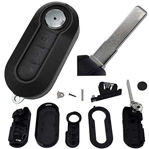 Klapp Schlüssel Gehäuse Funkschlüssel Fernbedienung Autoschlüssel Rohling passend für Opel FIAT 500 Ducato Punto Peugeot Boxer Citroen Jumper