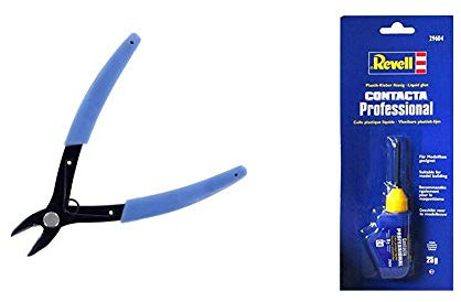 Modelcraft Sprue and Plastic Cutter & Revell Contacta Liquid Glue with Professional Needle Applicator