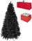 Totò Piccinni Albero di Natale Artificiale NOEL, Folto, Effetto Realistico, Rami a Gancio, Facile Montaggio, PVC, Ignifugo con Borsone (210 cm, Nero)
